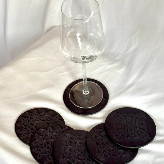 Debossed Celtic Leather Coasters