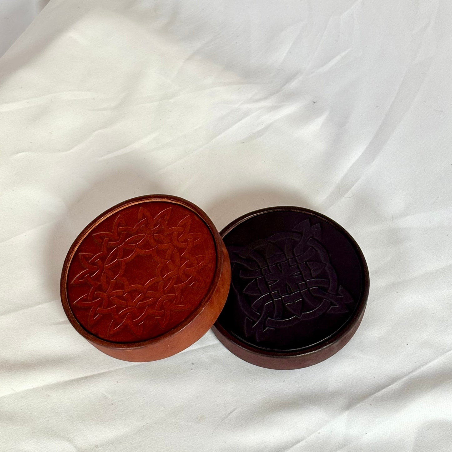 Debossed Celtic Leather Coasters